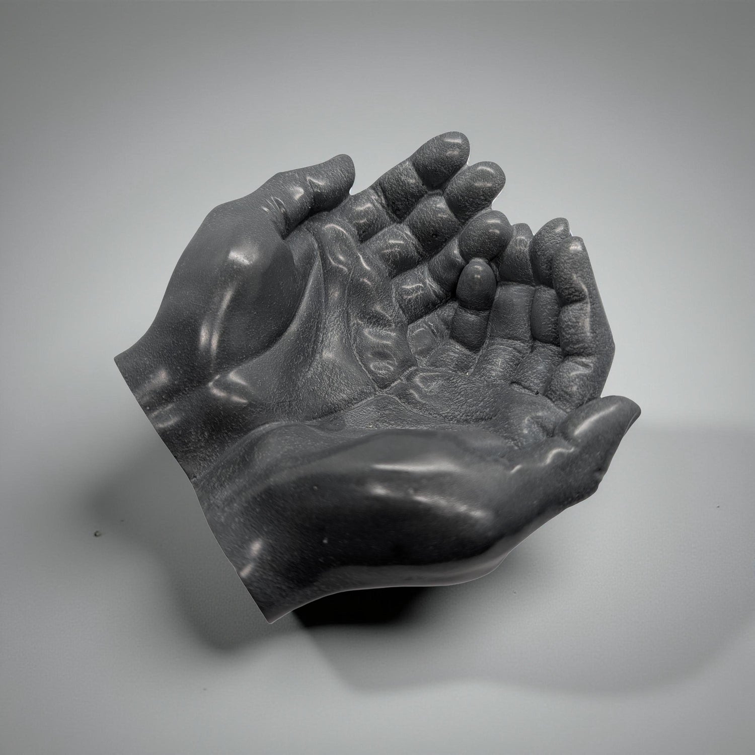 Modern Sculptural Hand Vessel | Concrete Succulent Planter, Industrial Trinket Bowl, Key Catchall | Brutalist Home Decor