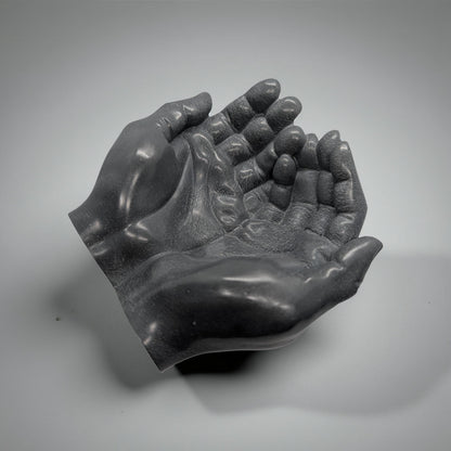 Modern Sculptural Hand Vessel | Concrete Succulent Planter, Industrial Trinket Bowl, Key Catchall | Brutalist Home Decor