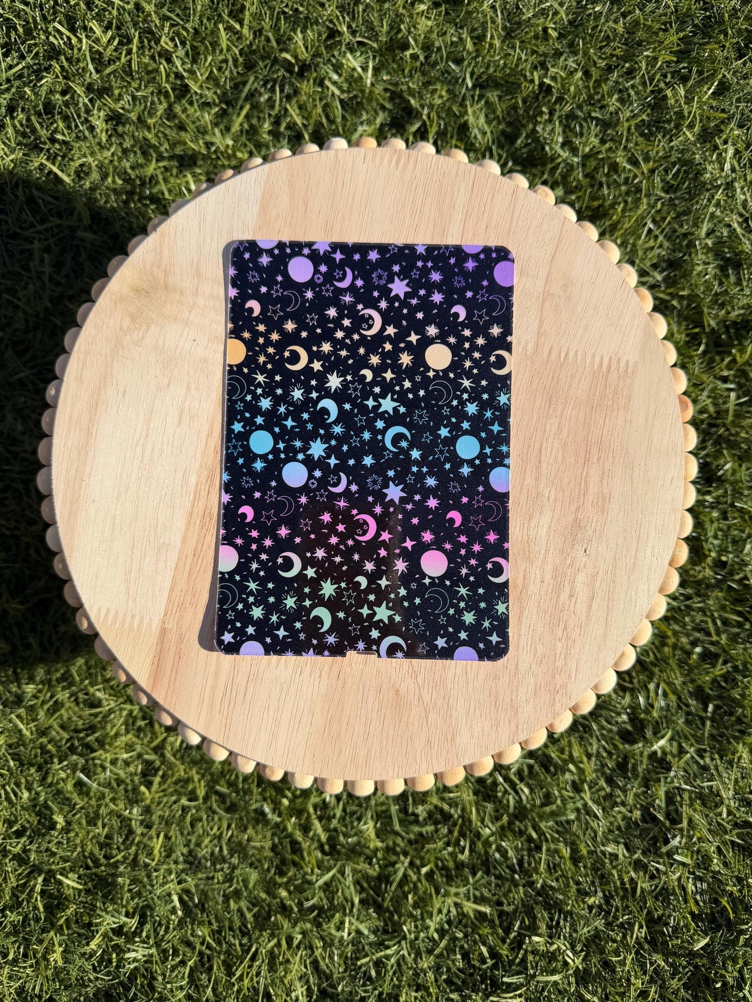 Witchy Celestial Kindle Insert | Moon Star E-Reader Insert, Holographic or Clear Overlay, Dark Cosmic Kindle Decor