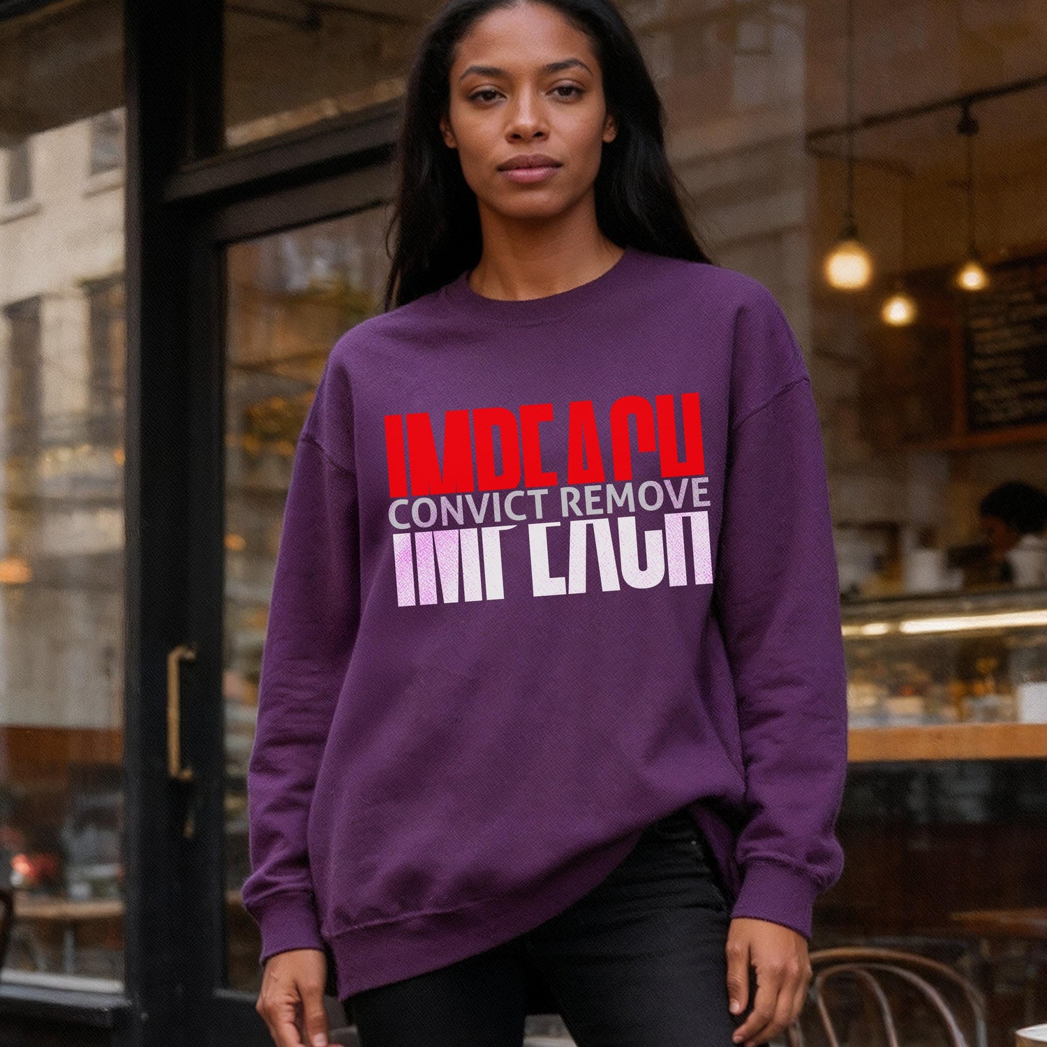 Impeach Convict Remove Sweatshirt, Political Graphic Tee, Statement Shirt, Protest Clothing, Women&amp;