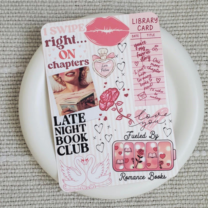 Romance Spicy Pink and Red Book Trope Kindle E-reader Insert