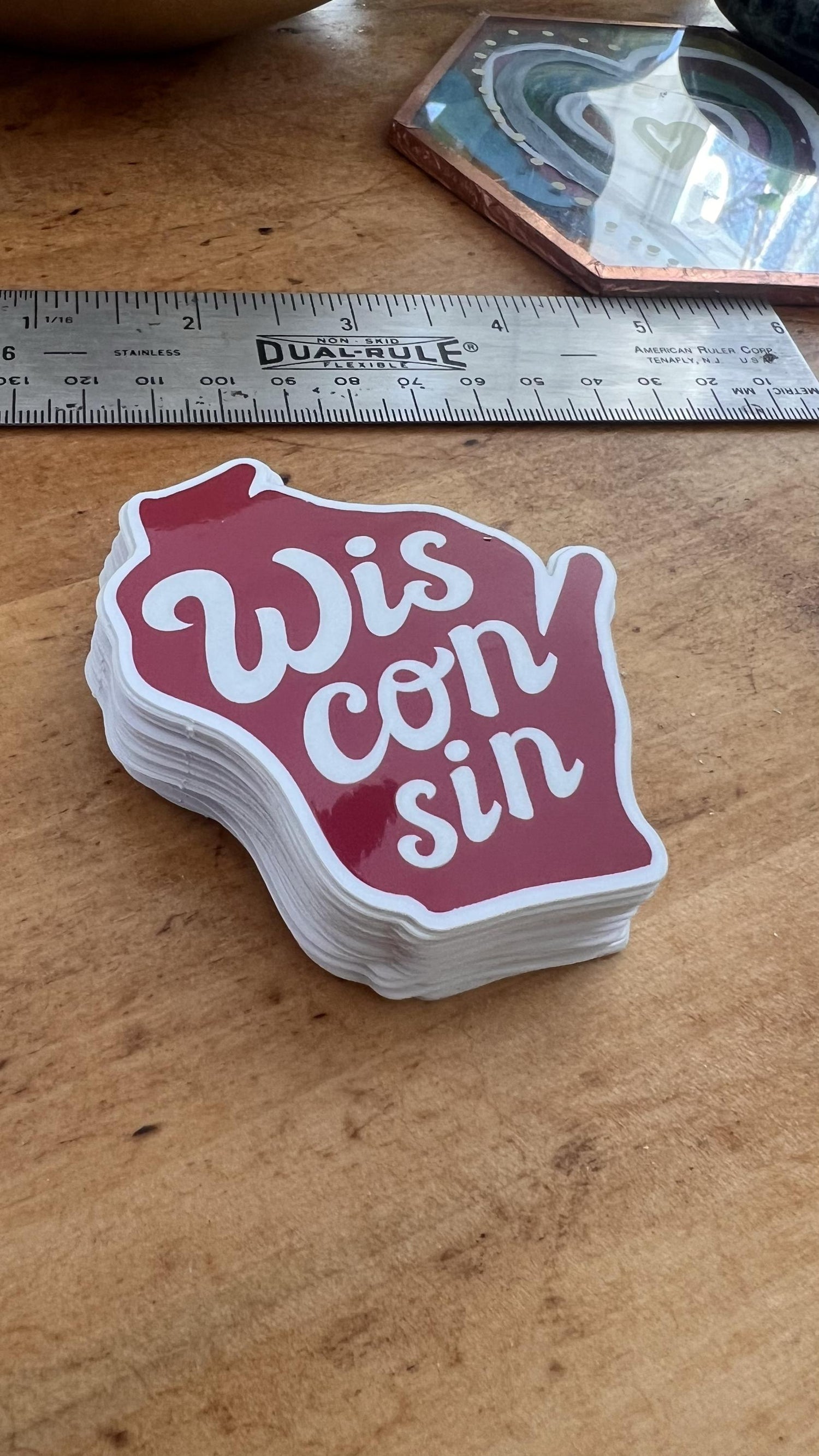 Wisconsin State Sticker | Original Hand-Lettered Vinyl Art (Madison WI)