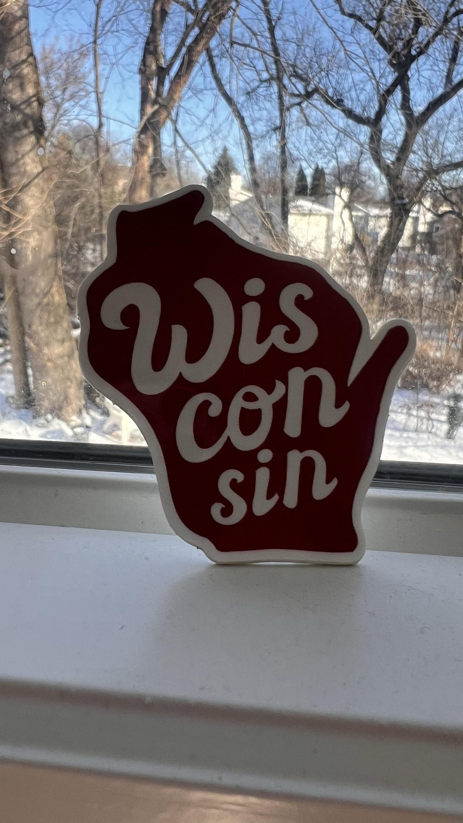 Wisconsin State Sticker | Original Hand-Lettered Vinyl Art (Madison WI)