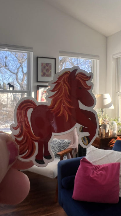 Fire Horse Sticker | Chinese Zodiac Lunar New Year Art (Weatherproof Vinyl)