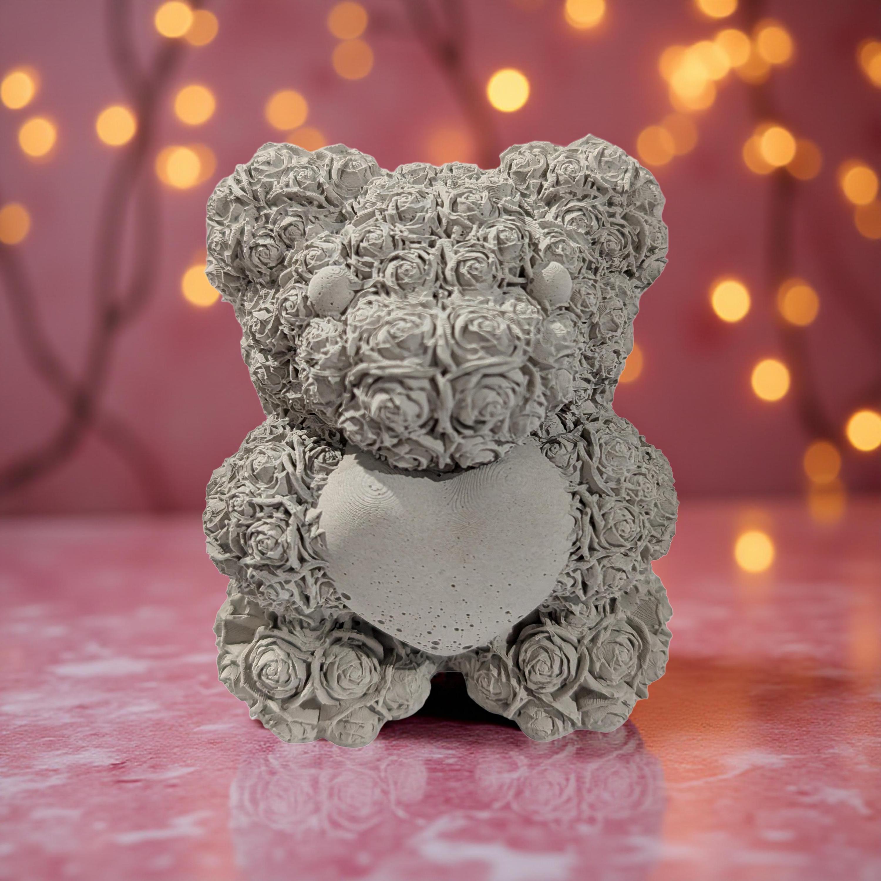 Concrete Rose Teddy Bear – The Everlasting Valentine’s Day Keepsake
