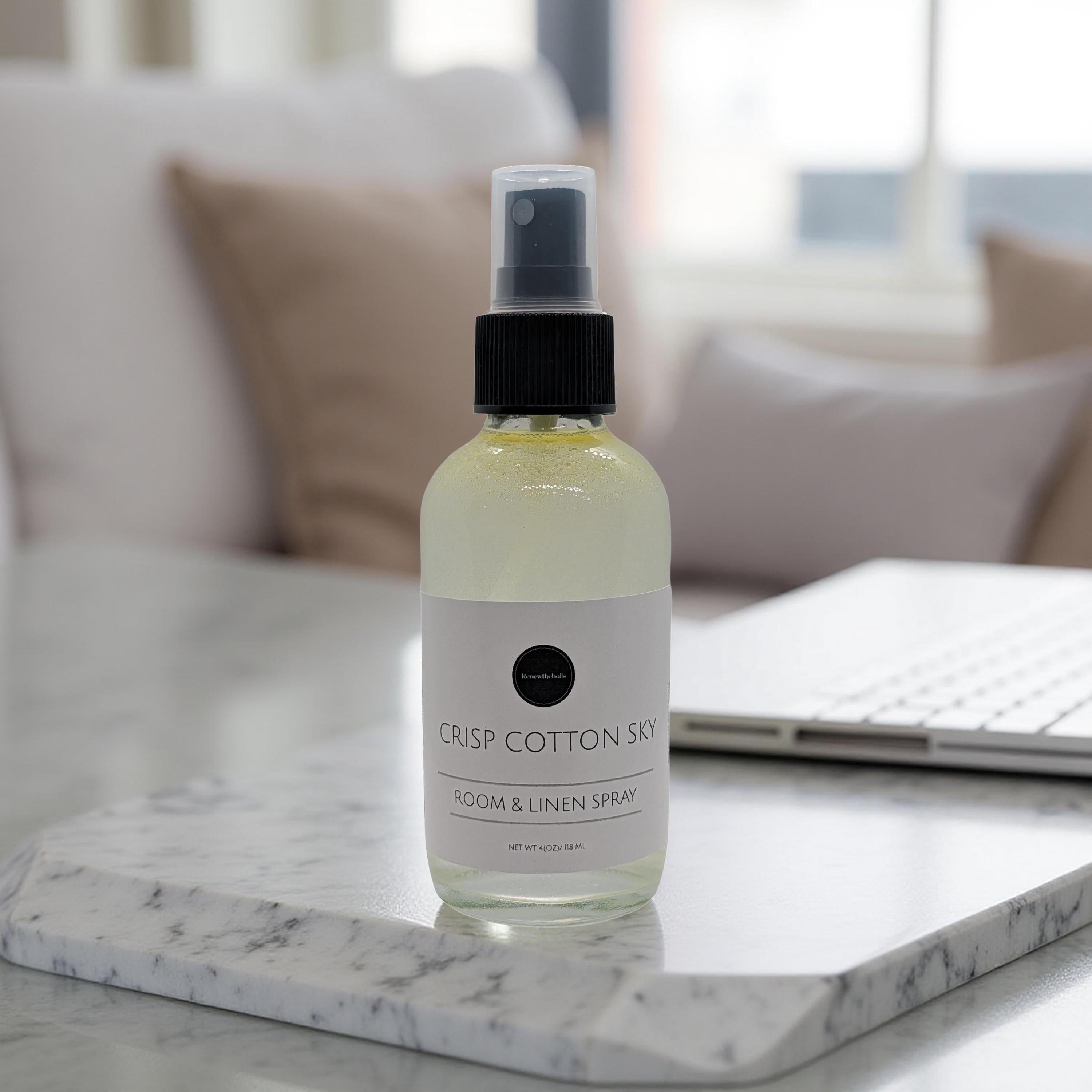 Signature Room &amp; Linen Spray | Designer Inspired Scents | 4oz Glass Bottle Home Fragrance Mist | High Society, Social Hour, Crisp Cotton