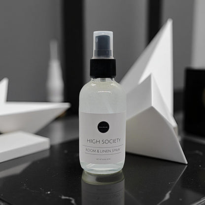 Signature Room &amp; Linen Spray | Designer Inspired Scents | 4oz Glass Bottle Home Fragrance Mist | High Society, Social Hour, Crisp Cotton