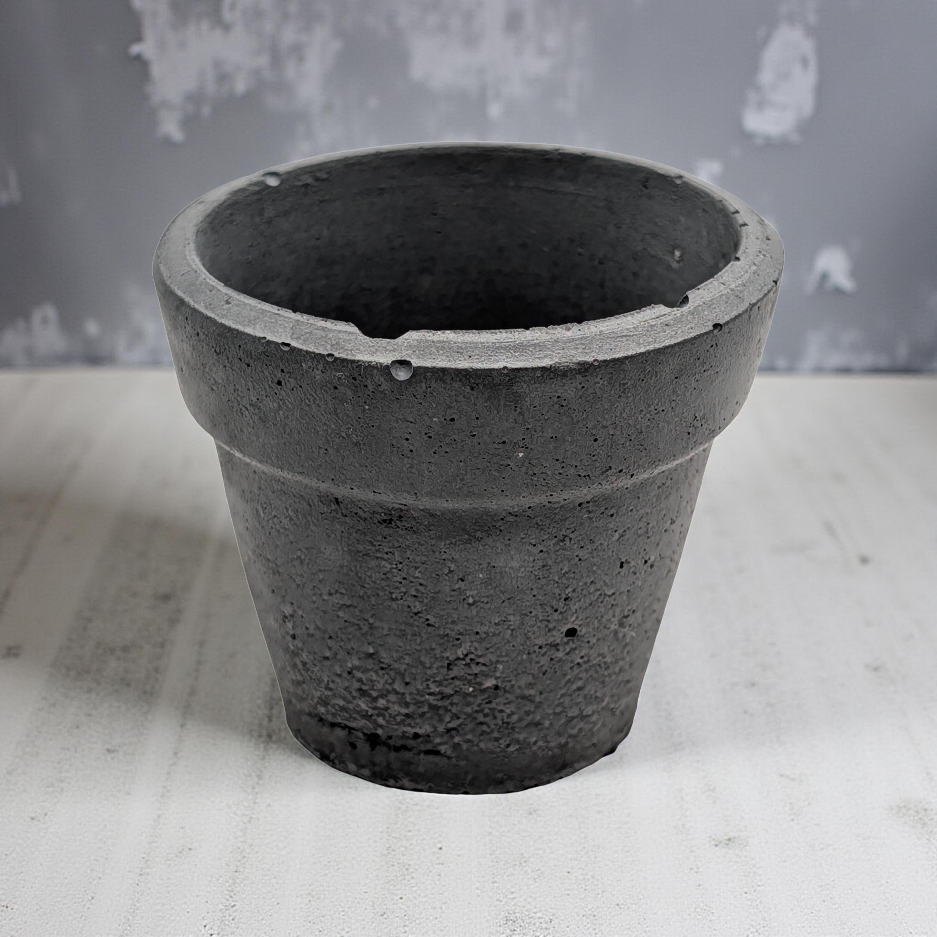 Mini Concrete Succulent Pot with Drain Hole - Tiny Industrial Cactus Planter - 2 Inch Small Cement Pot for Air Plants and Office Decor