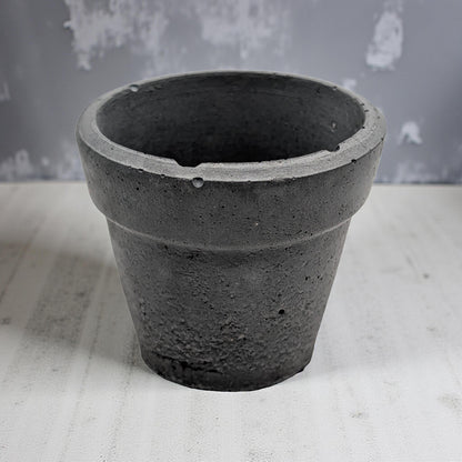 Mini Concrete Succulent Pot with Drain Hole - Tiny Industrial Cactus Planter - 2 Inch Small Cement Pot for Air Plants and Office Decor