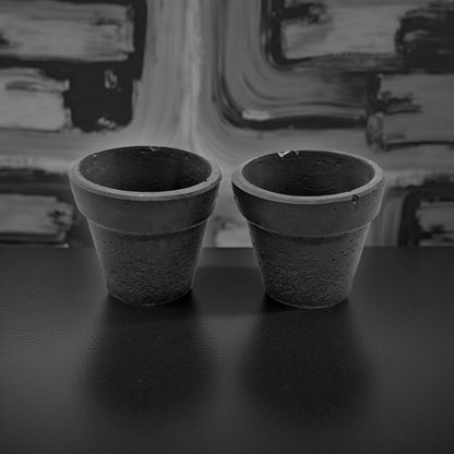 Mini Concrete Succulent Pot with Drain Hole - Tiny Industrial Cactus Planter - 2 Inch Small Cement Pot for Air Plants and Office Decor