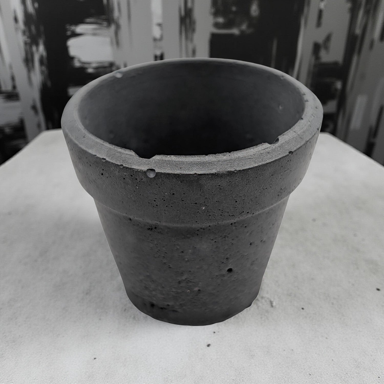 Mini Concrete Succulent Pot with Drain Hole - Tiny Industrial Cactus Planter - 2 Inch Small Cement Pot for Air Plants and Office Decor