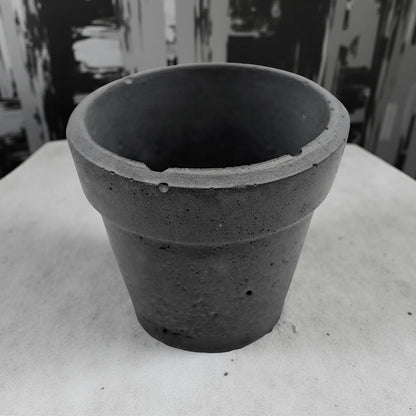 Mini Concrete Succulent Pot with Drain Hole - Tiny Industrial Cactus Planter - 2 Inch Small Cement Pot for Air Plants and Office Decor