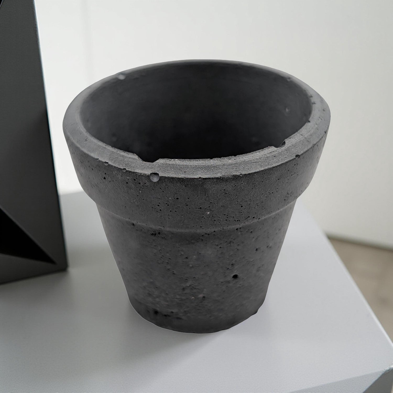 Mini Concrete Succulent Pot with Drain Hole - Tiny Industrial Cactus Planter - 2 Inch Small Cement Pot for Air Plants and Office Decor