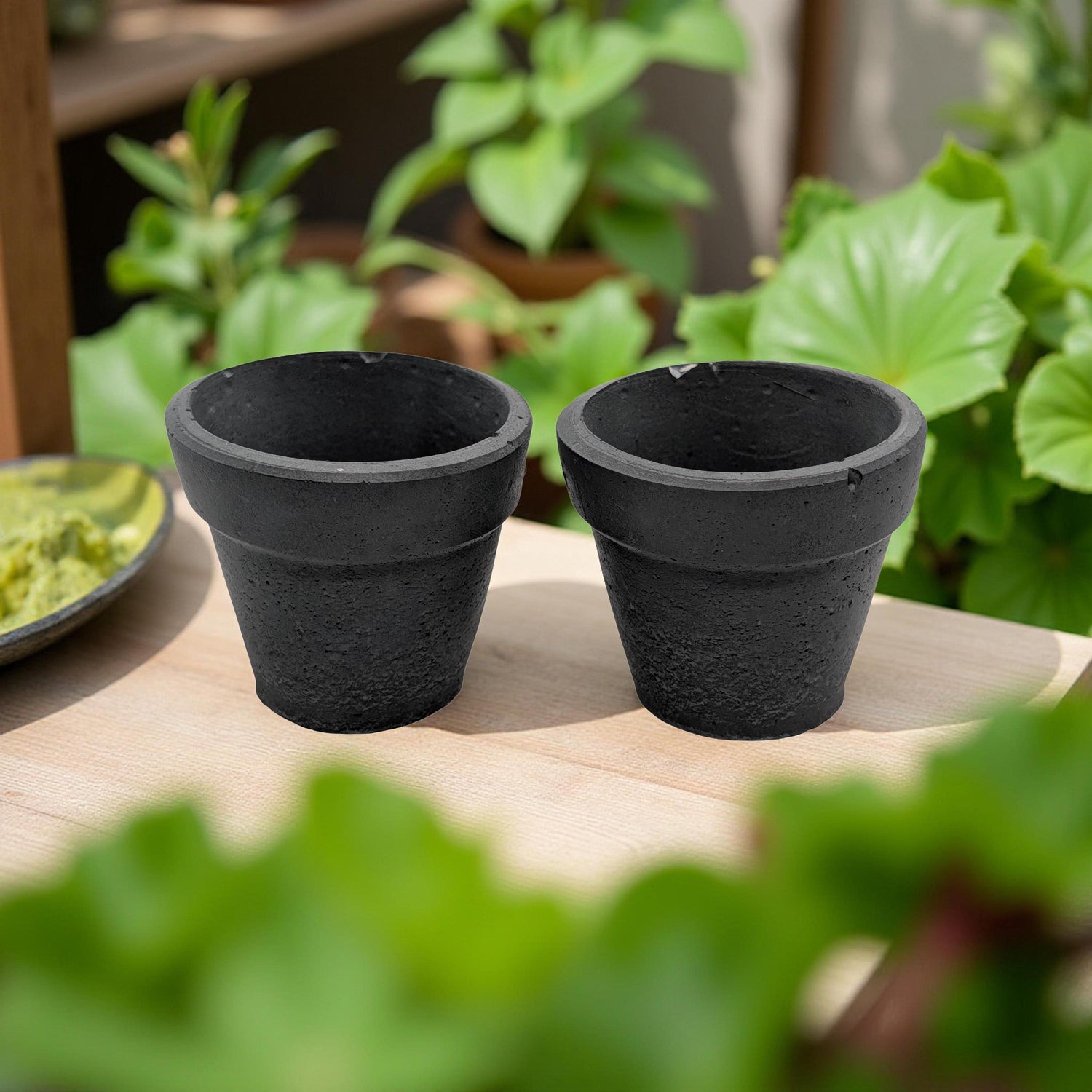 Mini Concrete Succulent Pot with Drain Hole - Tiny Industrial Cactus Planter - 2 Inch Small Cement Pot for Air Plants and Office Decor