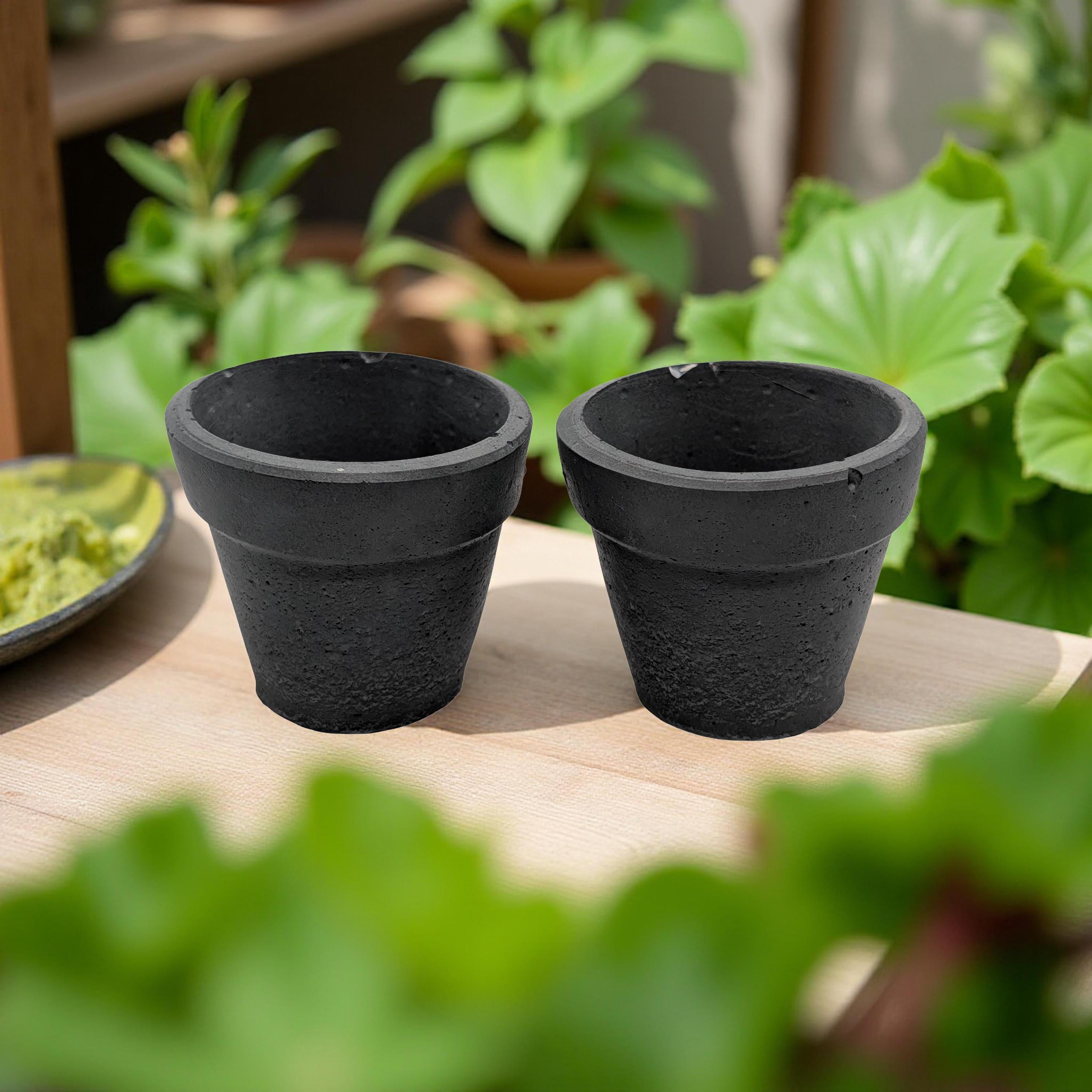 Mini Concrete Succulent Pot with Drain Hole - Tiny Industrial Cactus Planter - 2 Inch Small Cement Pot for Air Plants and Office Decor