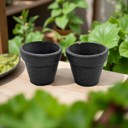 Mini Concrete Succulent Pot with Drain Hole - Tiny Industrial Cactus Planter - 2 Inch Small Cement Pot for Air Plants and Office Decor
