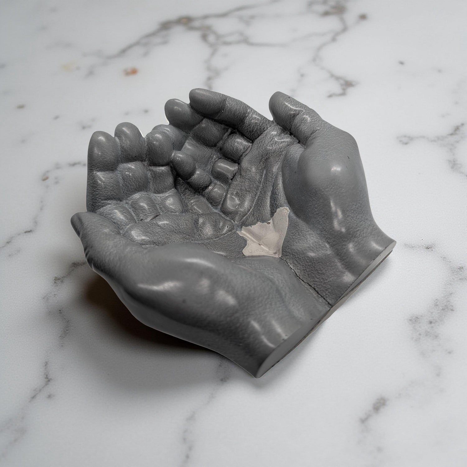 Modern Sculptural Hand Vessel | Concrete Succulent Planter, Industrial Trinket Bowl, Key Catchall | Brutalist Home Decor