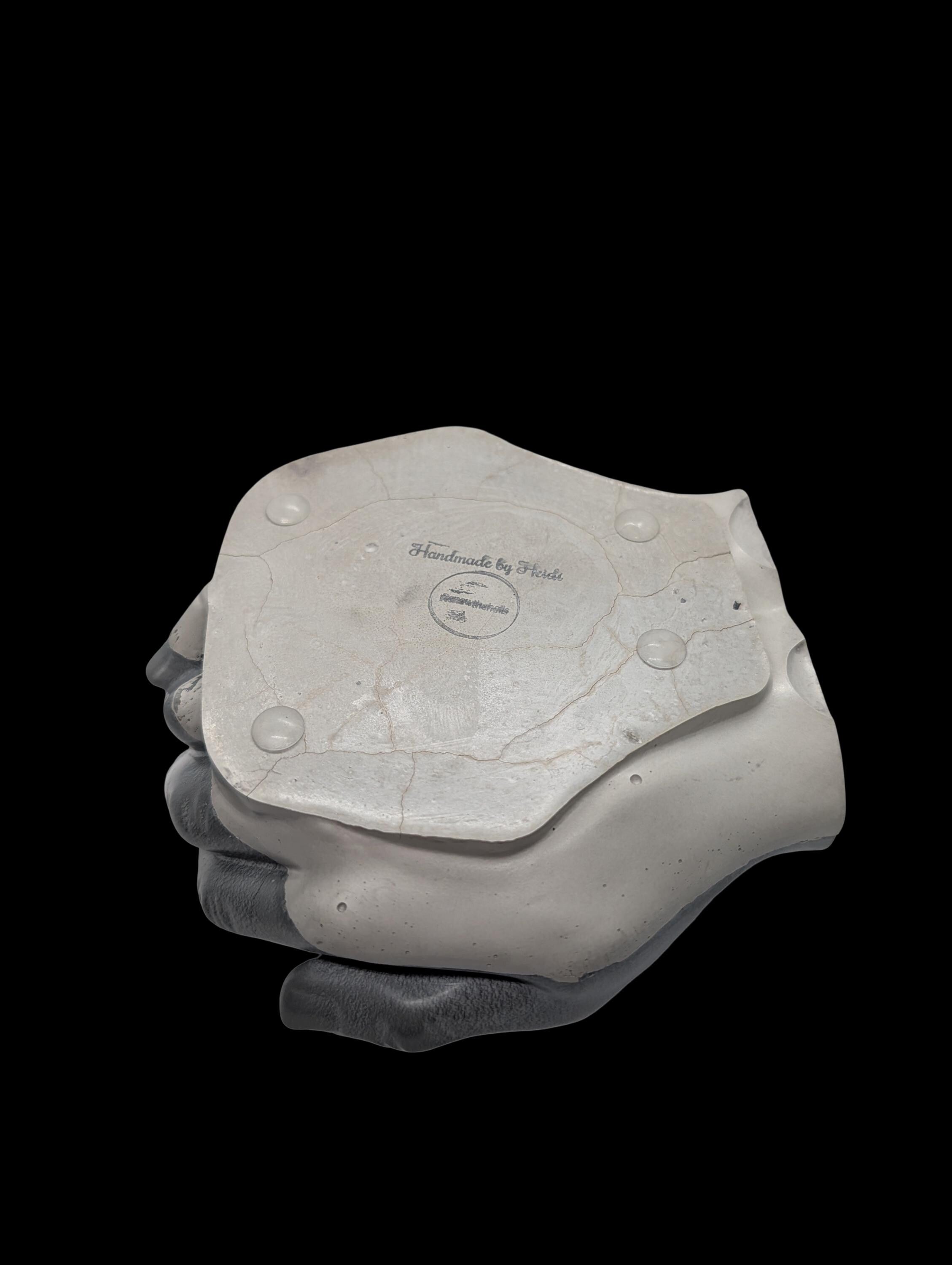 Modern Sculptural Hand Vessel | Concrete Succulent Planter, Industrial Trinket Bowl, Key Catchall | Brutalist Home Decor