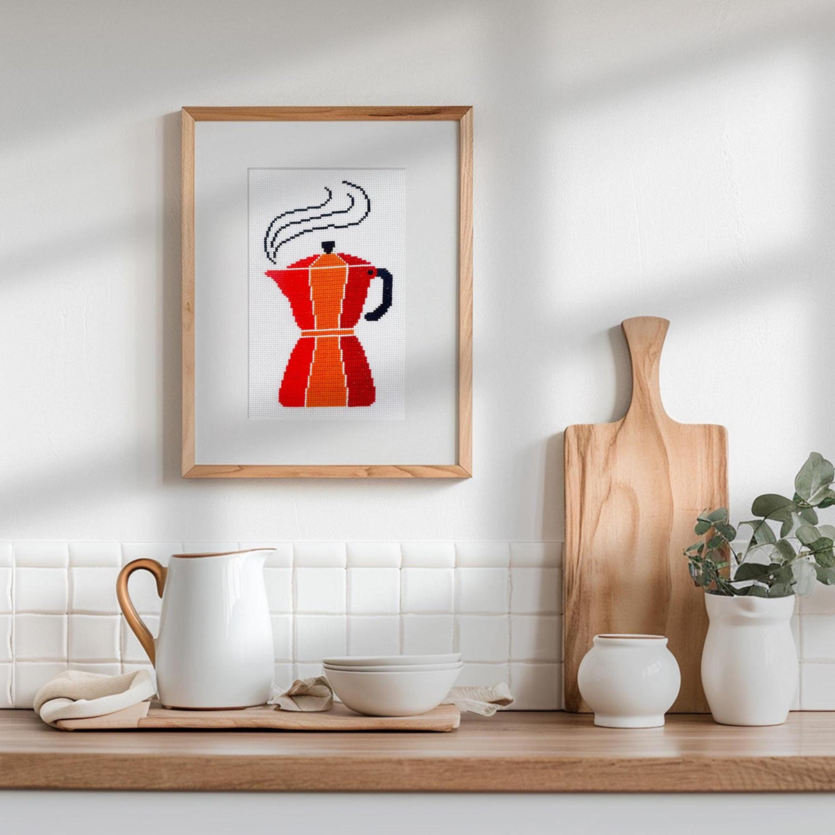 MOKA POT learn counted cross stitch kit
