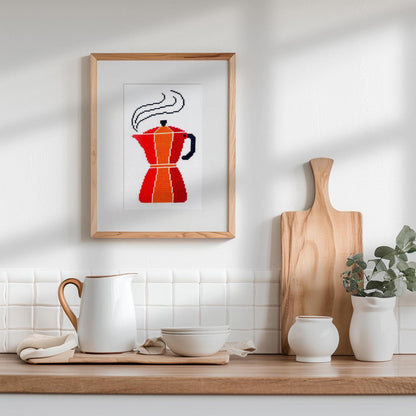 MOKA POT learn counted cross stitch kit