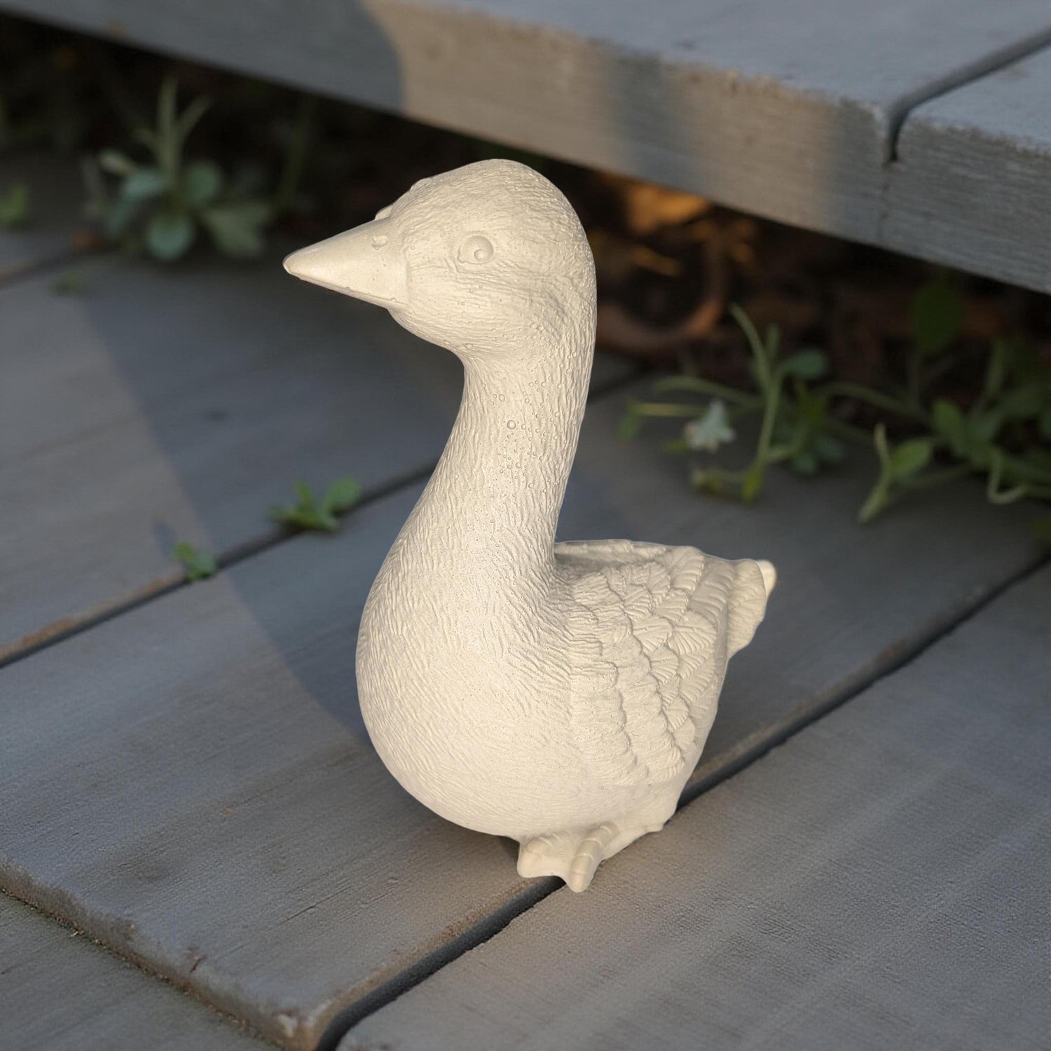 Small Concrete Goose | Cute Desk Accessory | Heavy Paperweight | Modern Cement Animal Figurine | Handmade Stone Bird for Shelf or Planter