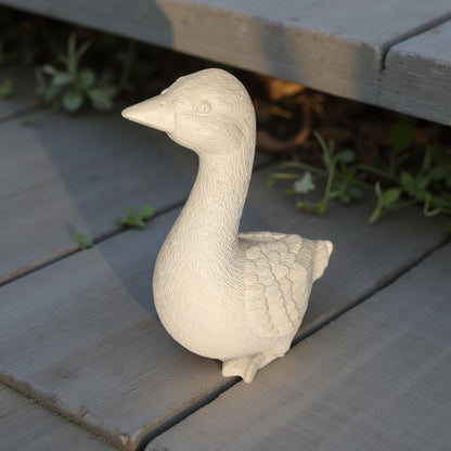 Small Concrete Goose | Cute Desk Accessory | Heavy Paperweight | Modern Cement Animal Figurine | Handmade Stone Bird for Shelf or Planter