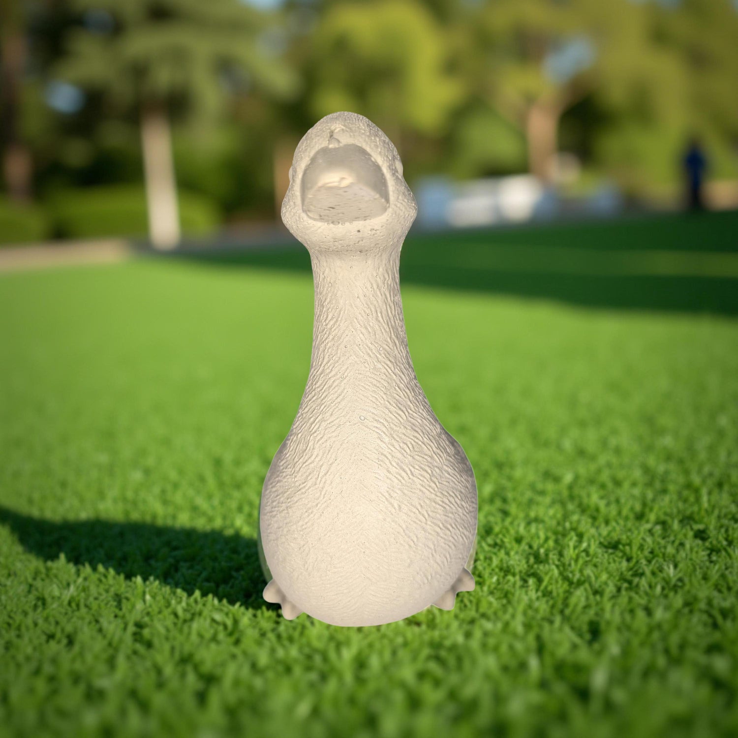 Small Concrete Goose | Cute Desk Accessory | Heavy Paperweight | Modern Cement Animal Figurine | Handmade Stone Bird for Shelf or Planter