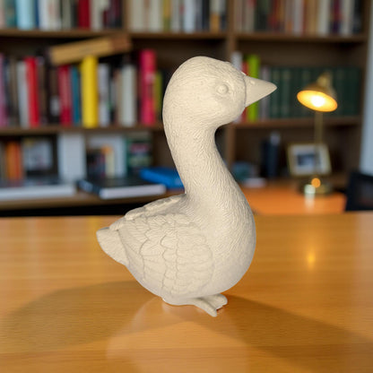 Small Concrete Goose | Cute Desk Accessory | Heavy Paperweight | Modern Cement Animal Figurine | Handmade Stone Bird for Shelf or Planter