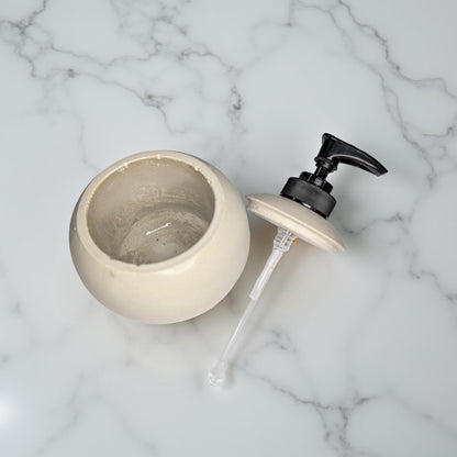 Geometric Concrete Pump Bottle | Resin Sealed Soap Dispenser | Cube or Sphere Lotion Holder | Industrial Home Decor | Natural Cement