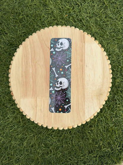 90s Neon Halloween Double-Sided Bookmark Bundle – Retro Spooky Skull, Spider, Bat &amp; Skeleton Bookmarks