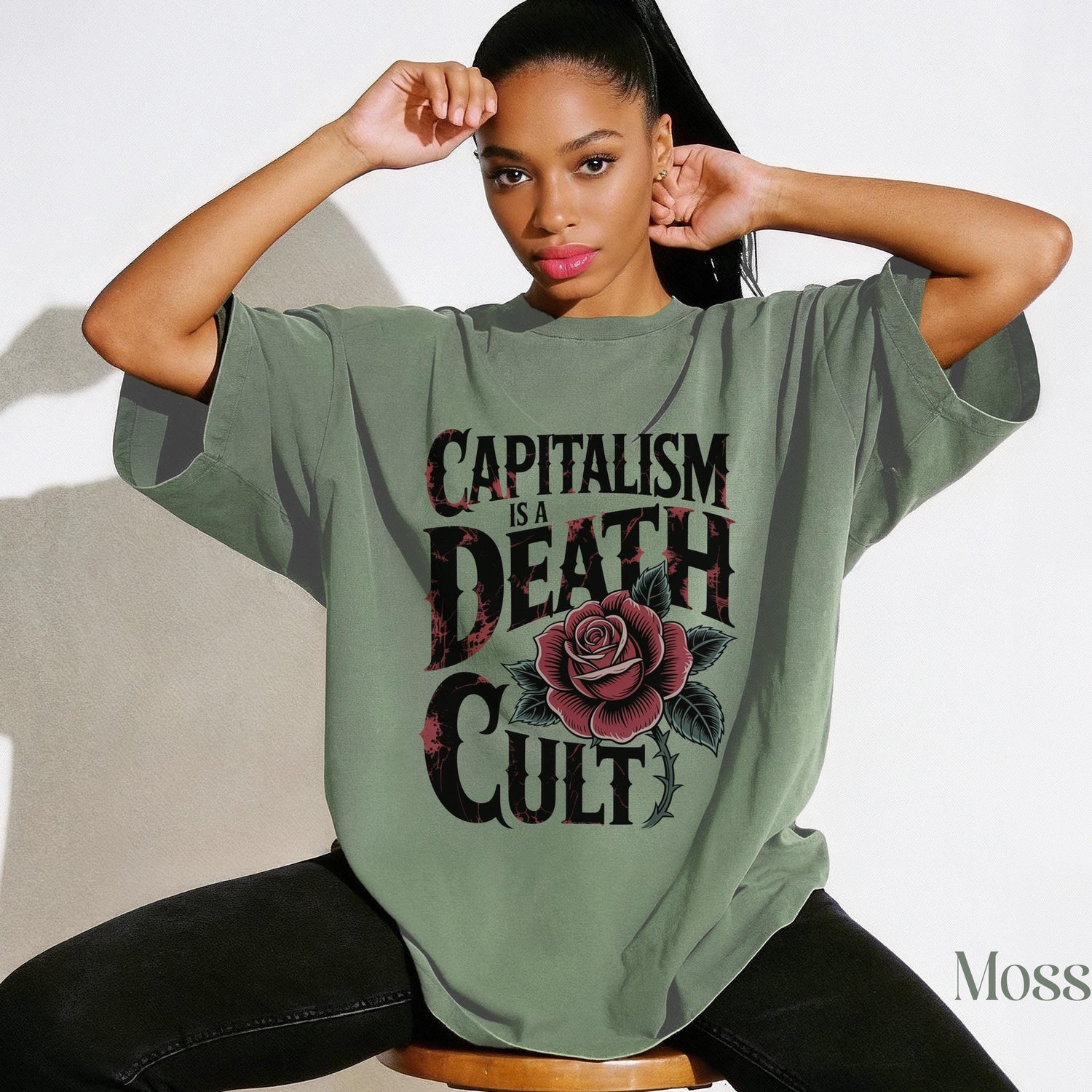Capitalism Is A Death Cult Graphic Tee, Statement T-Shirt, Anti-Capitalist Shirt, Political Protest Apparel, Bold Message Top