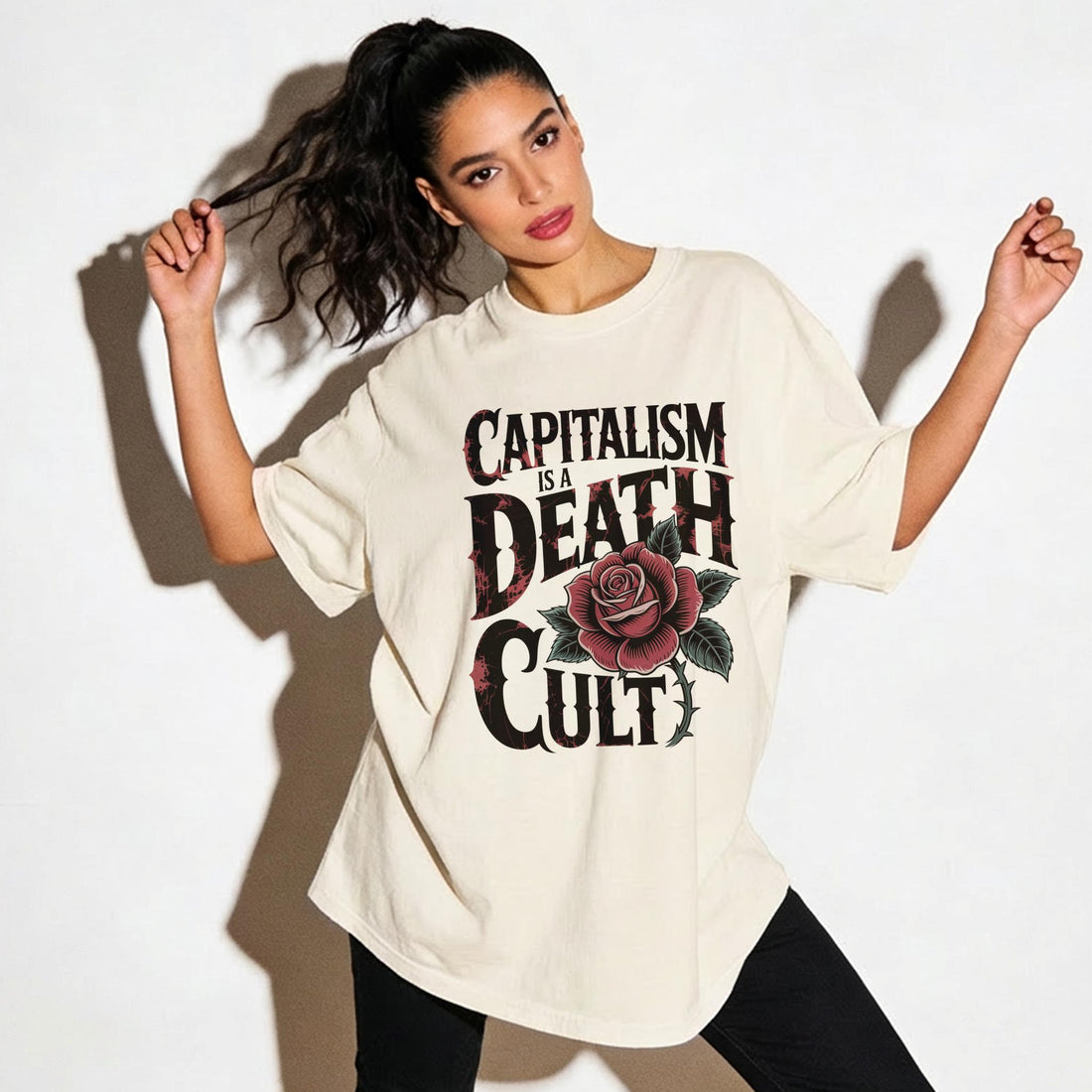 Unique Graphic Tee, Capitalism is a Death Cult T-shirt, Statement Shirt, Trendy Apparel, Anti-Capitalism Graphic Top, Casual Wear