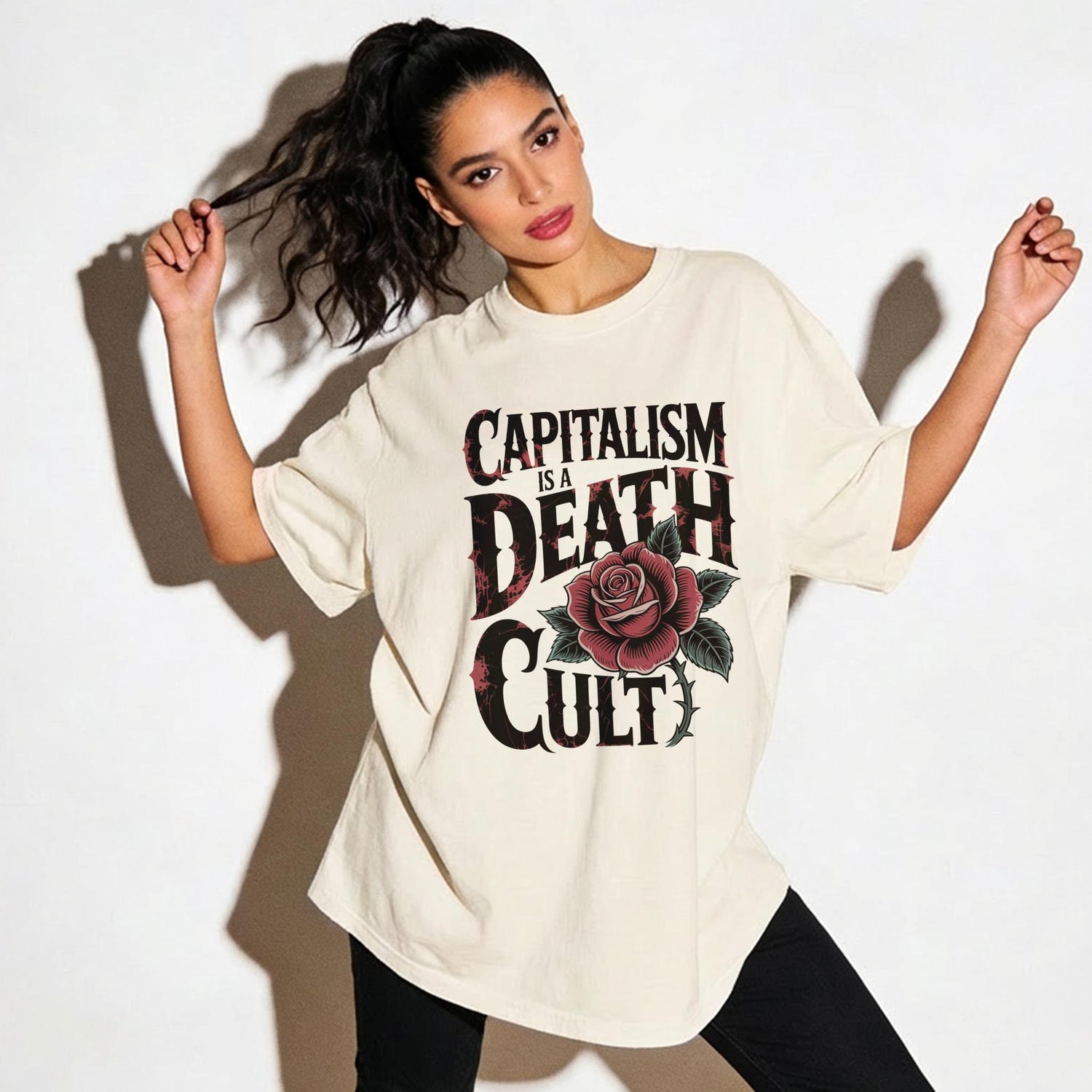 Unique Graphic Tee, Capitalism is a Death Cult T-shirt, Statement Shirt, Trendy Apparel, Anti-Capitalism Graphic Top, Casual Wear