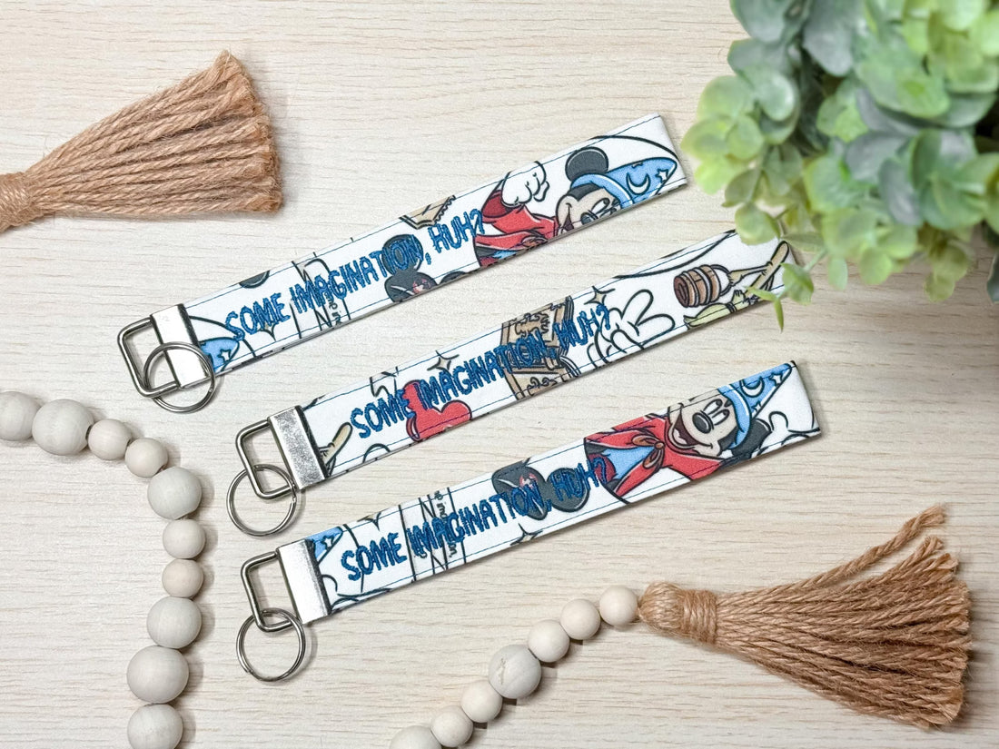 Fantasmic Embroidered Wristlet | Handmade Disney Sorcerer-Inspired Keychain