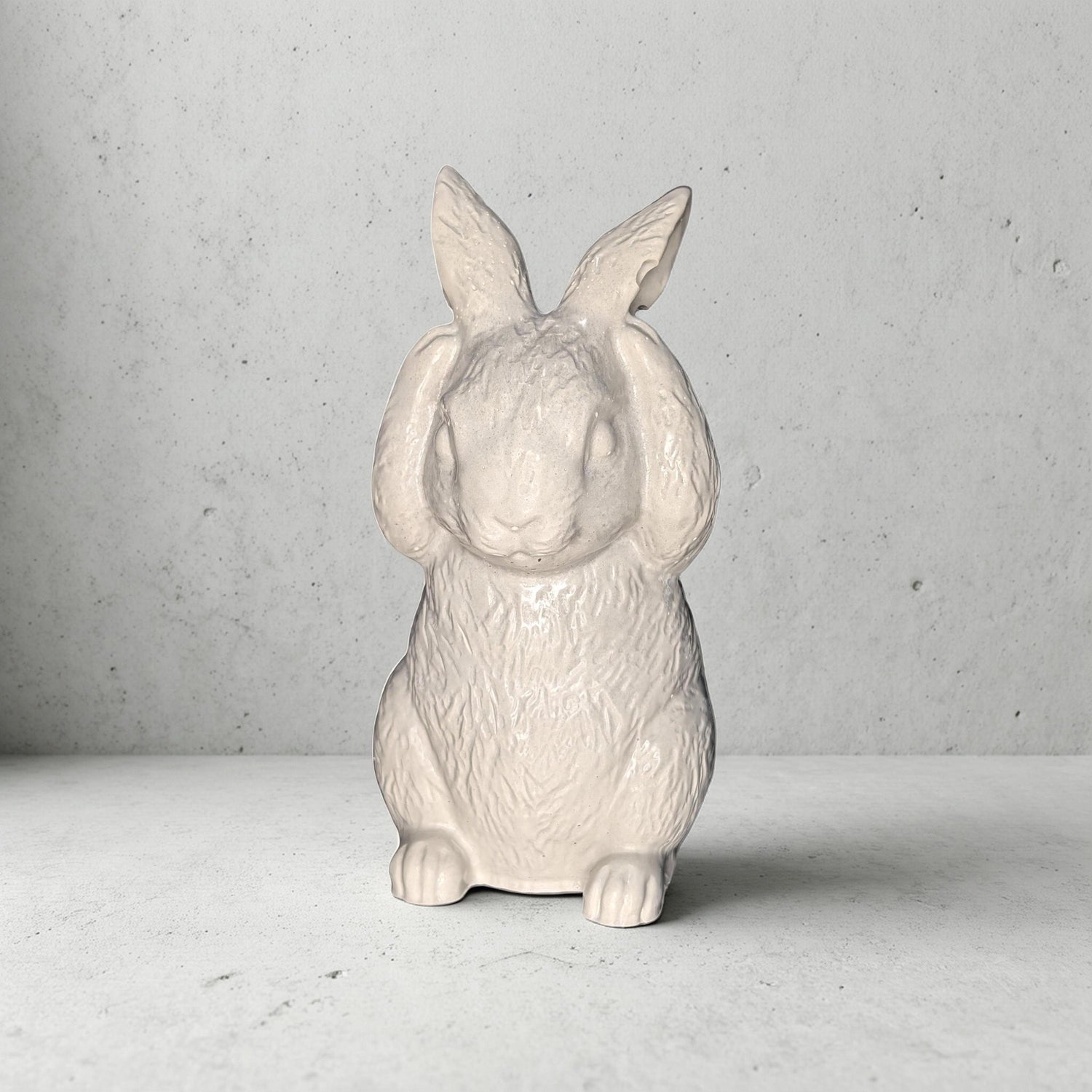 Concrete Bunny Rabbit Figurines - Set of 3 Wise Rabbits See No Evil Hear No Evil - Modern Easter Decor - Spring Mantle Display