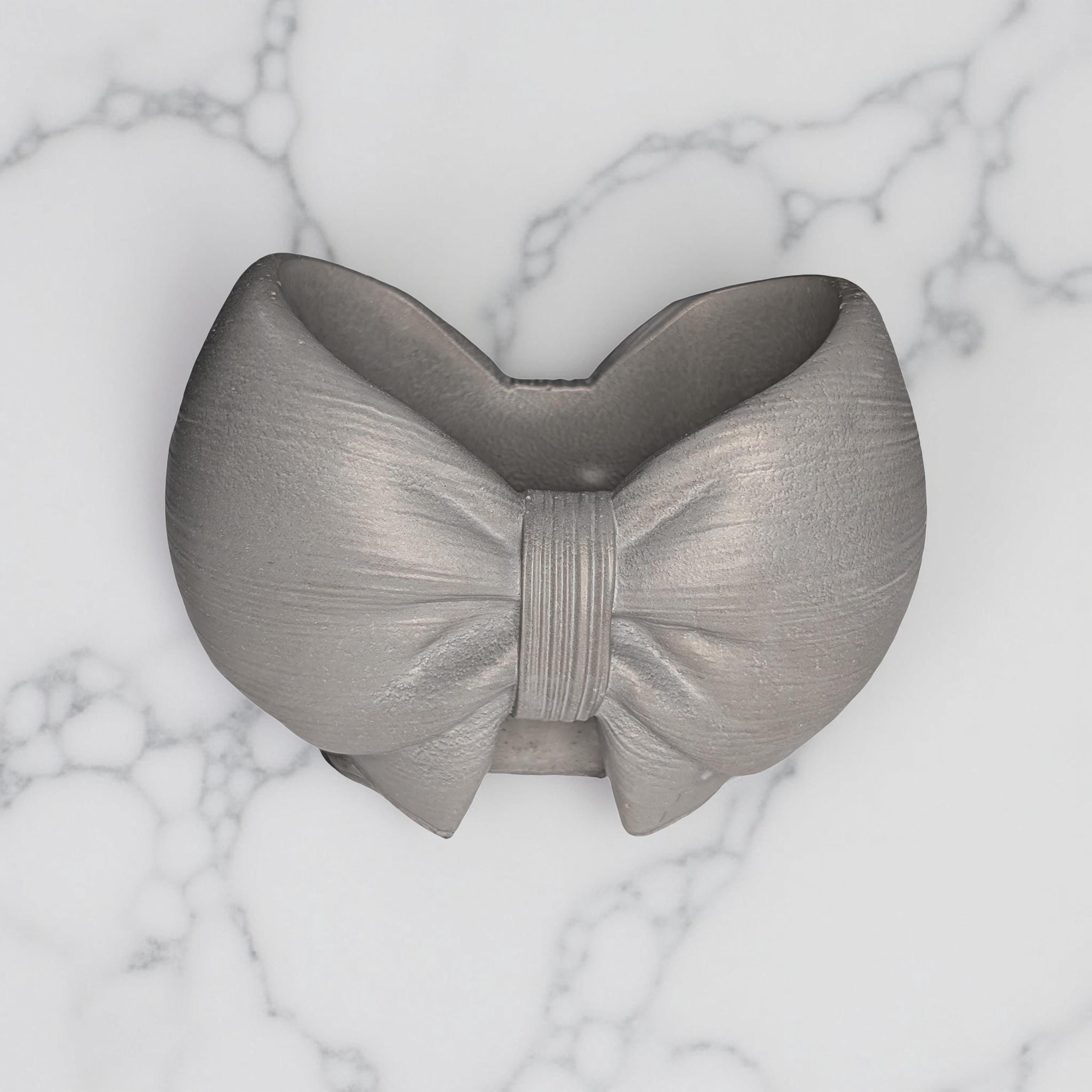 Concrete Bow Planter | Air Plant Holder | Cute Cement Pencil Holder | Trendy Bow Aesthetic | Small Succulent Pot or Makeup Brush Cup
