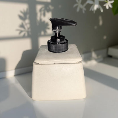 Geometric Concrete Pump Bottle | Resin Sealed Soap Dispenser | Cube or Sphere Lotion Holder | Industrial Home Decor | Natural Cement