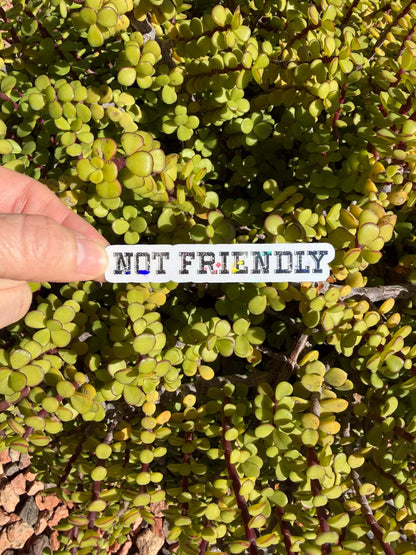 Not Friendly Sticker | Funny Introvert Sticker | Anti Social Sticker | Sarcastic Sticker | Laptop Water Bottle Decal