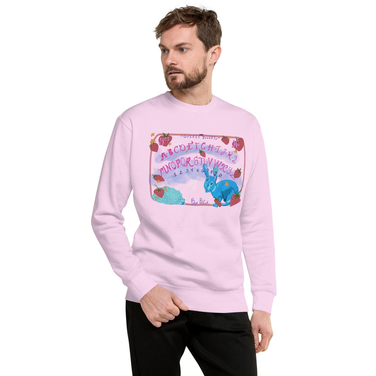 Spirit Board Bunny Sweatshirt: Hand-Drawn Witchy Apparel, Cotton Blend Cozy Sweater