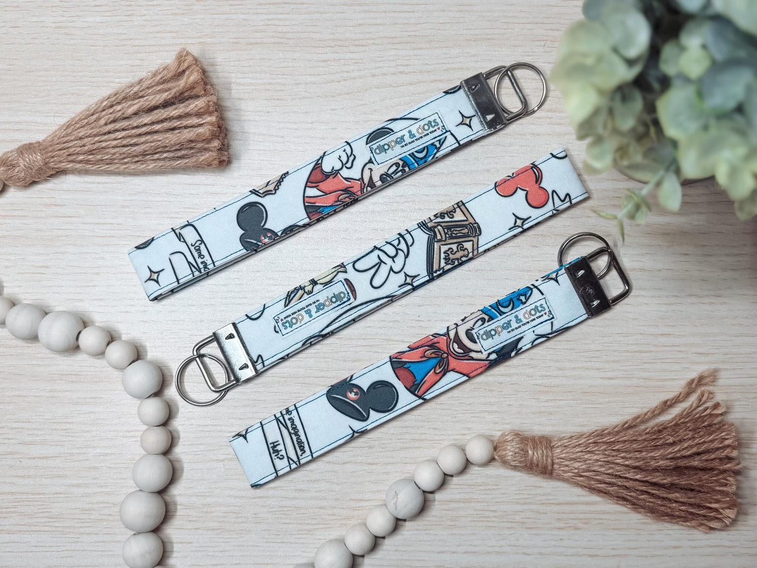 Fantasmic Embroidered Wristlet | Handmade Disney Sorcerer-Inspired Keychain