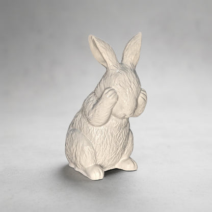 Concrete Bunny Rabbit Figurines - Set of 3 Wise Rabbits See No Evil Hear No Evil - Modern Easter Decor - Spring Mantle Display