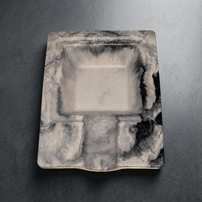 Handmade Marble Concrete Cigar Ashtray – Modern Single Cigar Rest – Luxury Minimalist Concrete Decor – Gifts for Cigar Lovers – 5.2&amp;quot; x 4&amp;quot;