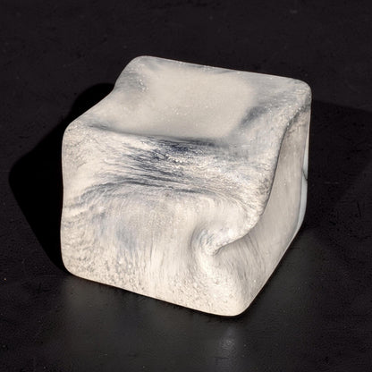 Modern Concrete Twisted Cube Sculpture | Geometric Book Topper | Minimalist Shelf Decor | Stackable Cement Desk Accessory | Abstract Art