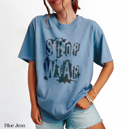 Trendy Graphic Tee, Casual Blue T-shirt, Summer Fashion, Statement Shirt, Relaxed Fit, Women&amp;