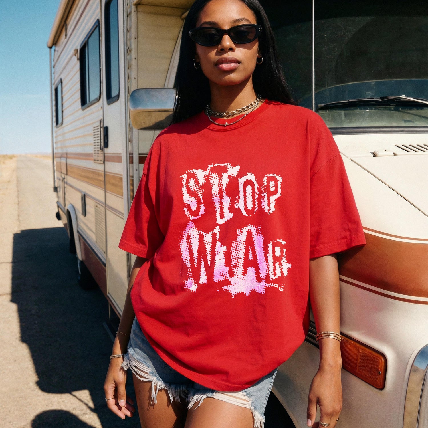 STOP WAR Red Graphic T Shirt, Statement Tee, Unisex Casual Wear, Activist Apparel, Protest Shirt, Bold Message Top