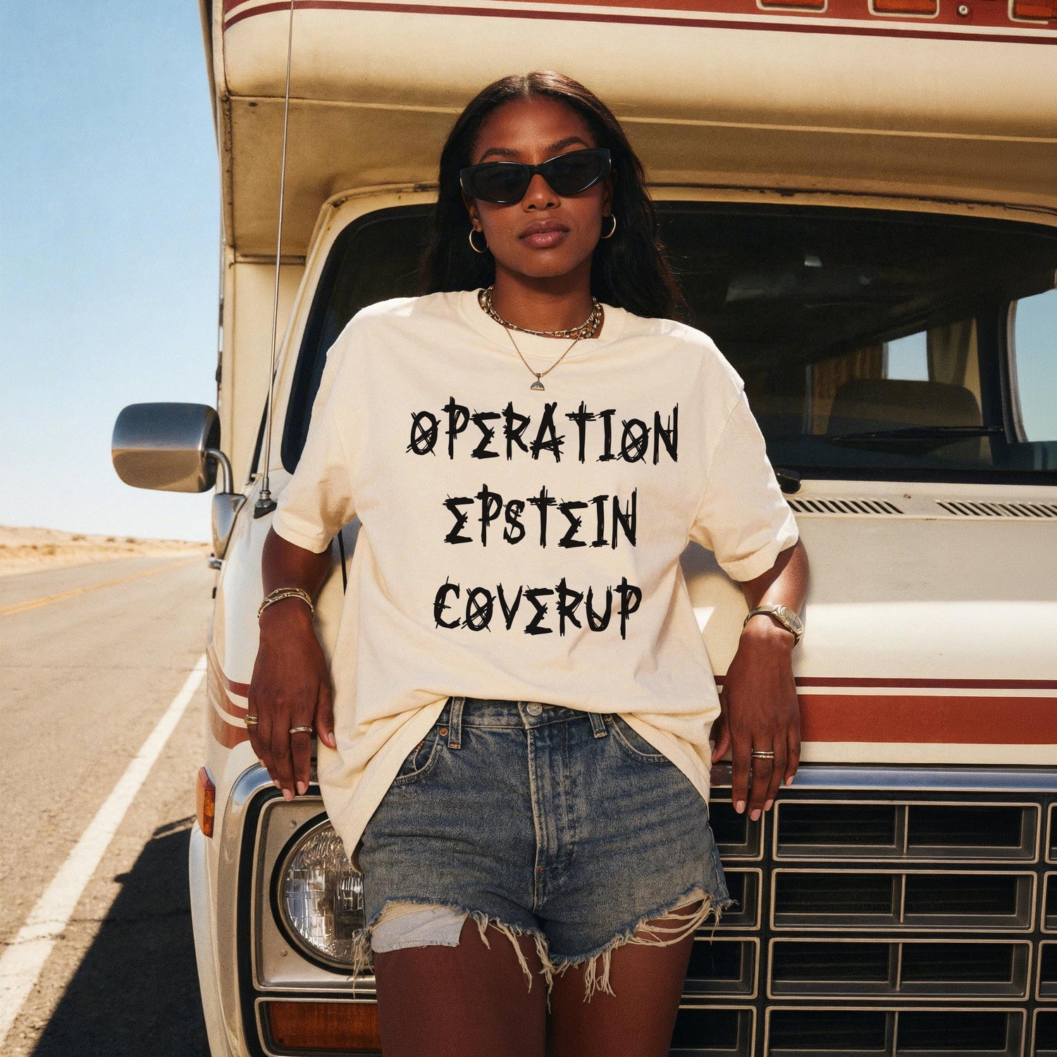 Operation Epstein Coverup Shirt, Retro Graphic Tee, Statement T-Shirt, Casual Summer Top, Bold Lettering Trendy Design