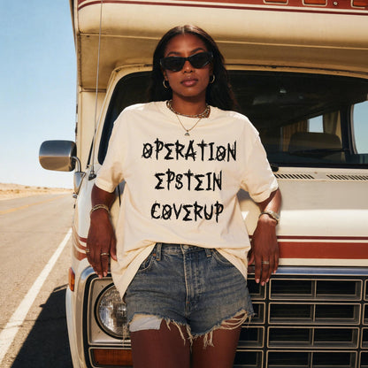 Operation Epstein Coverup Shirt, Retro Graphic Tee, Statement T-Shirt, Casual Summer Top, Bold Lettering Trendy Design