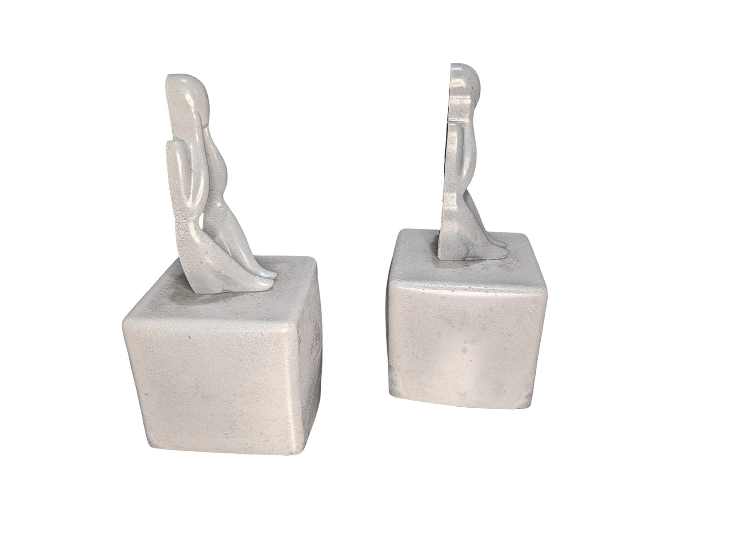 Abstract Concrete Bookends | Heavy Duty Modern Book Ends | Minimalist Bookshelf Decor | Industrial Chic Home Decor