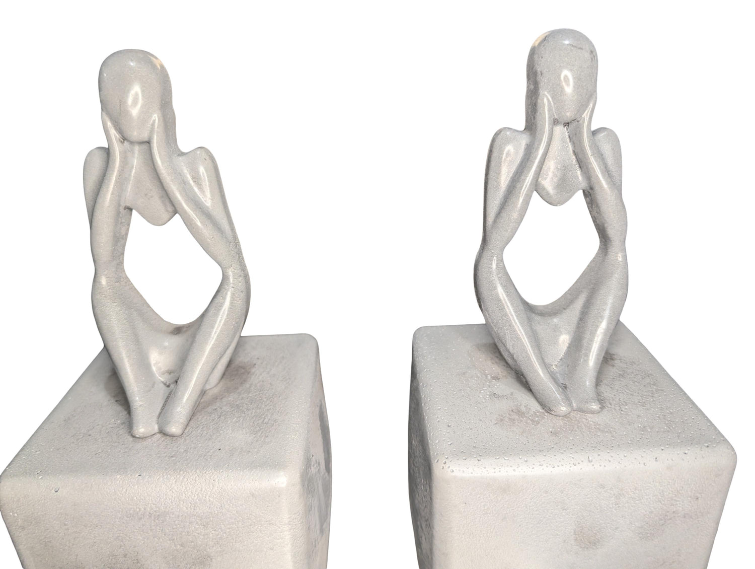 Abstract Concrete Bookends | Heavy Duty Modern Book Ends | Minimalist Bookshelf Decor | Industrial Chic Home Decor