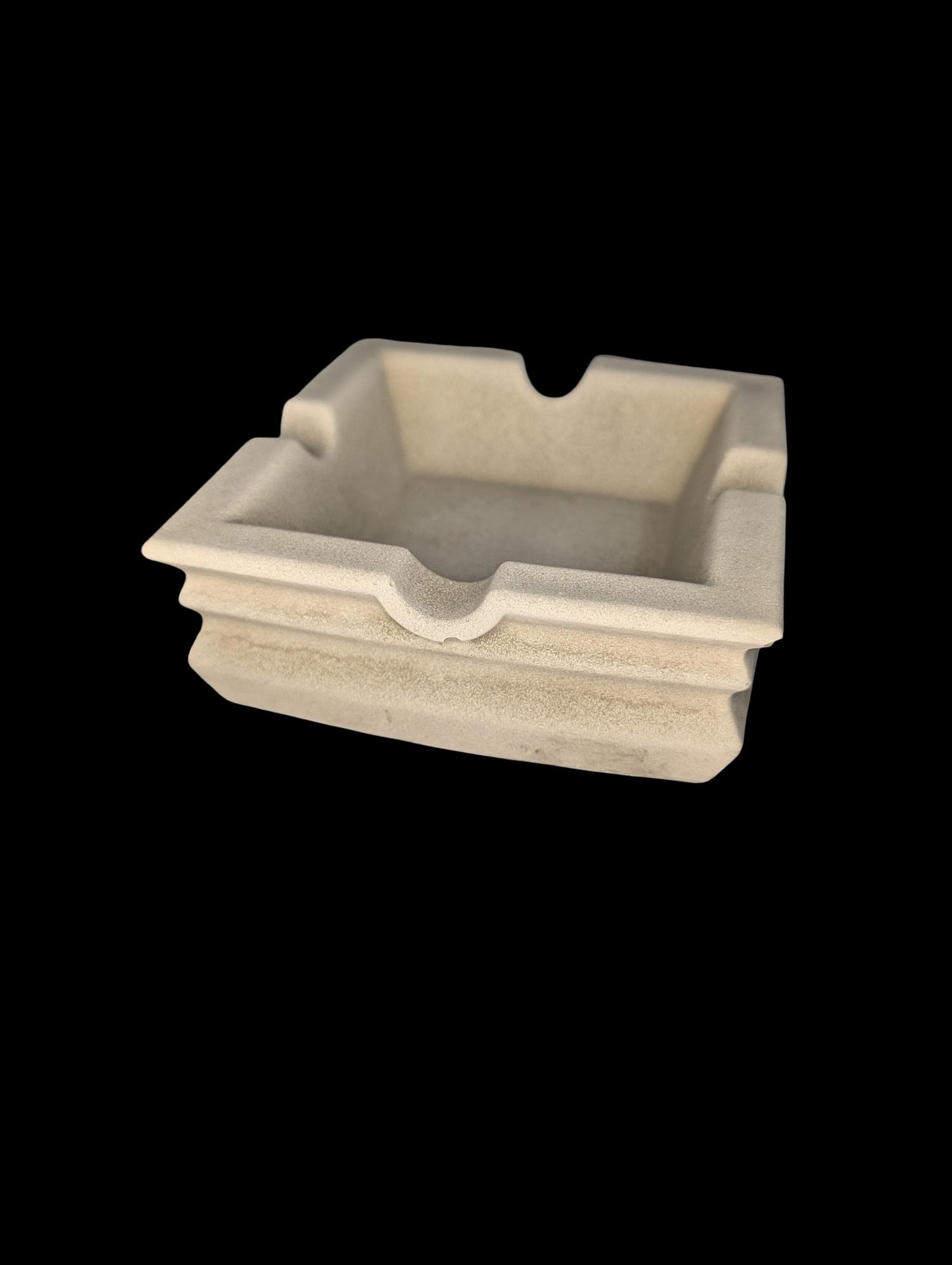 Square Concrete Cigar Ashtray | 4 Slot Cigar Rest | Large Outdoor Patio Ashtray | Modern Industrial Cement Holder | Heavy Duty Smoking Acces
